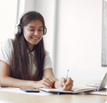 young student sitting table use laptop